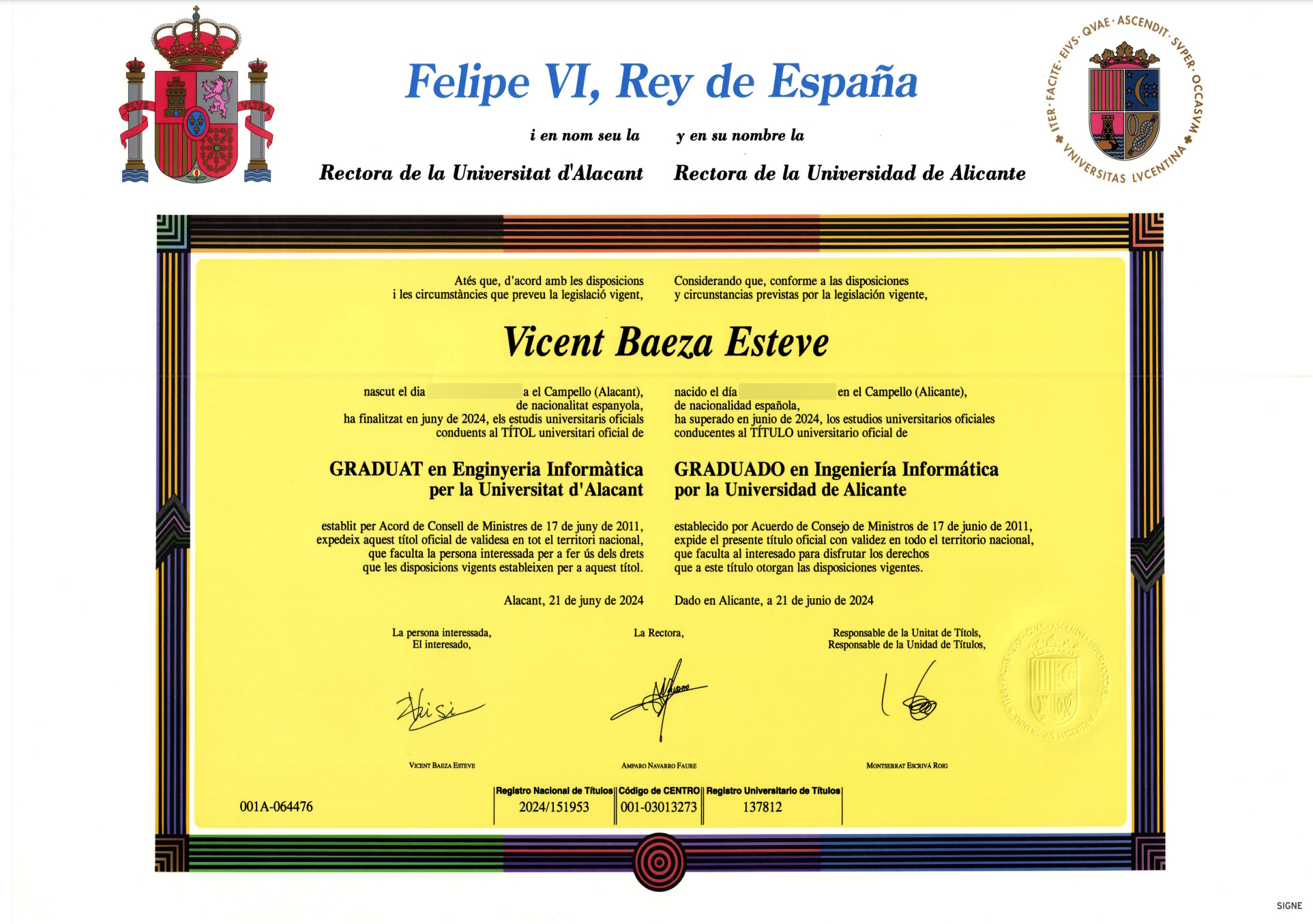 Official Certificate